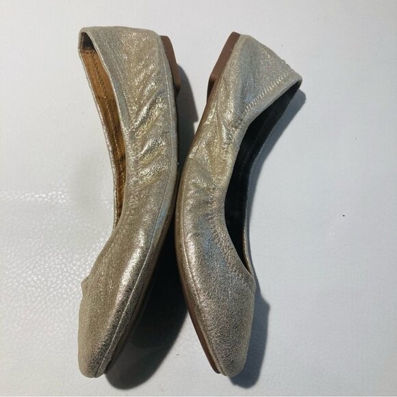 LUCKY BRAND Sz 8 Gold Ballet Elasticized Sides for Comfort Fit Slip On Flats NWT - Picture 6 of 11